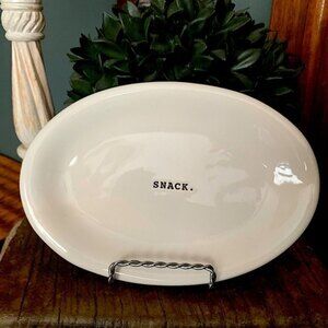 Rae Dunn Typewriter Print Snack Oval‎ Plate